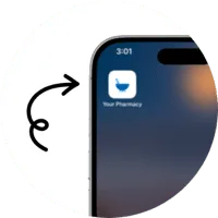 Patient Portal app icon being added to a phone home screen